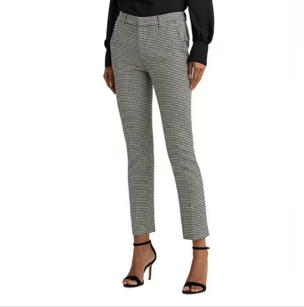 NWT, Lauren Ralph Lauren Houndstooth Mid Rise Cropped Pants Women’s Size 10R/25W